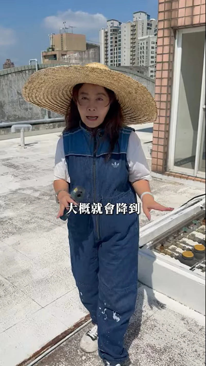 溫差未達到15度，二姐就不收費！#夏日冰盾 #隔熱塗料 #鐵皮屋 #溫差相差15度 #隔熱二姐